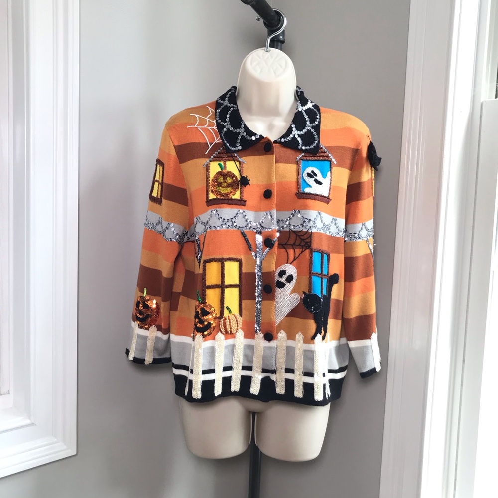 Vintage Michael Simon Halloween Cardigan Sweater ~ Women’s Medium *FIRM PRICE* - Picture 1 of 12